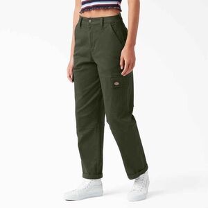 Olive Green Dickies Cropped Cargo Pants, Size 28